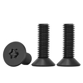 Drenky Pack of 20 M4 x 25 mm Countersunk Screws Torx Black Stainless Steel A2 V2A Machine Screws Standard Quincunx Countersunk Screws with Nose Thread Screws for Machine Equipment and Home Furniture