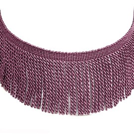 Fenghuangwu 5 Yard Curtain Fringes Bullion Fringe Trim Rayron Fibre Tassel 4inch Wide and Embellishments Curtain Weights Cloth Sofa Fringes for Sewing DIY Decoration-Mix Purple