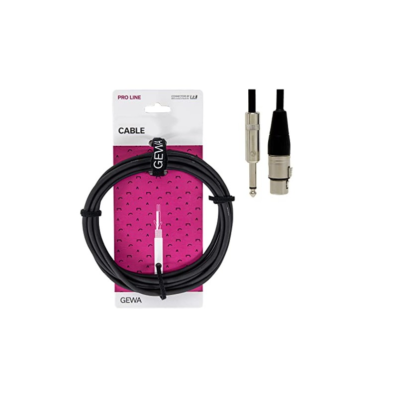 GEWA Pro Line 190585 Microphone Cable 9.5 m Black XLR