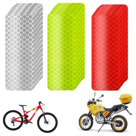 Duoleimi Reflektierende Aufkleber, 3x8 cm Sicherheit Warnband, Reflektor Aufkleber Selbstklebend, Reflektoren Fahrrad Aufkleber, Reflektorband für Fahrräder, Kleidung, Helme, Motorrad (3 Farben)