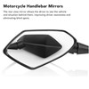 1 Pair Motorcycle Rear Mirror Adjustable Black Handlebar Side Mirror
