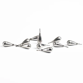 MUUNN 10 Pack Tungsten Teardrop Drop Shot Weights,Tungsten Drop Shot Fishing Sinkers Kit for Drop Shot Rig,Teardrop Cylinder Style Sinker(Plain,1/8oz)
