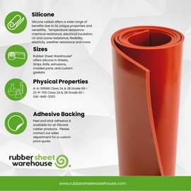 .250" 18" x 36"Industrial Silicone Rubber|Temperature-Resistant, Versatile, Durable & Flexible|Weatherproof, Gasketing|UV, Moisture Resistant
