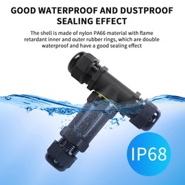 Cable Connector Waterproof IP68 2-5 Pin for Diameter 3-11 mm Connection Sleeve Earth Cable Junction Box Outdoor Garden Cable Sleeve (1, Type T 5 Pin)
