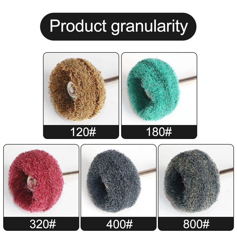 FPPO 100PCS Abrasive Buffing Polishing Wheel Set for Rotary Tool,Mini