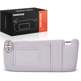A-Premium Left Driver Side Sun Visor with Mirror - Compatible with Toyota Venza 2009-2016, with Sunroof, with Light, Without Sliding Sun Visor Extension, with Card Holder, Gray, Replaces 743200T020B1