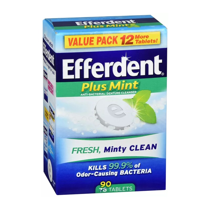 ON CONTAINER EFFERDENT PLUS MINT TABLET 90CT