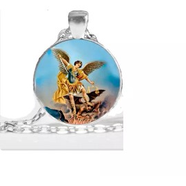 Fashion Jewelry ST MICHAEL ARCHANGEL ANGEL PRAY PROTECT Pendant On 925 Sterling Silver 20" Chain