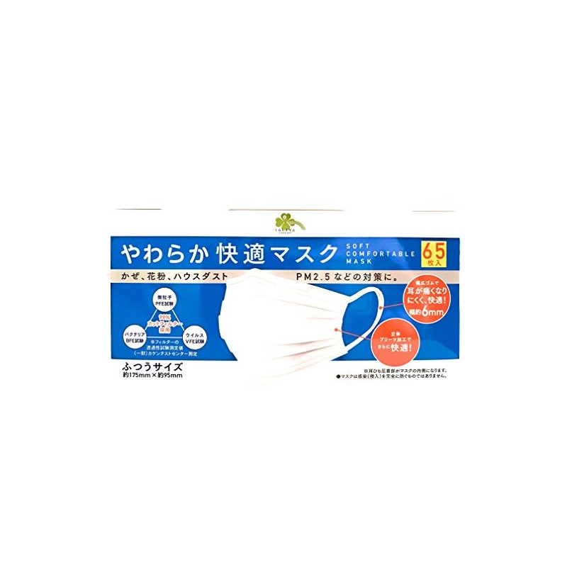 Kurakuri Rhythm Soft Comfortable Masks 65 Pieces