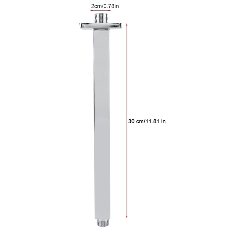 Square Stainless Steel Top Shower Arm Pipe Wall Mount for