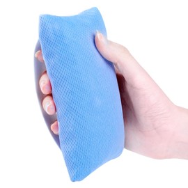 2PC Palm Protector Filled with PE Hose, Hand Contracture Cushions Made of Blue Breathable Fabric, Finger Grip with Elastic Band for Stroke Hand, Arthritis Parkinson Dementia