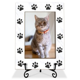 Zwsrplo Pet Picture Frame Paw Print Frame Memorial Gifts for Cat Dog Mom Loss of Dog Cat Sympathy Desk Decor Photo Frame 4x6 Vertical -small27