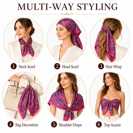 FAIRYGATE 74006 Women's Soft Scarf Retro Printed Neckerchiefs Stole All Year Round