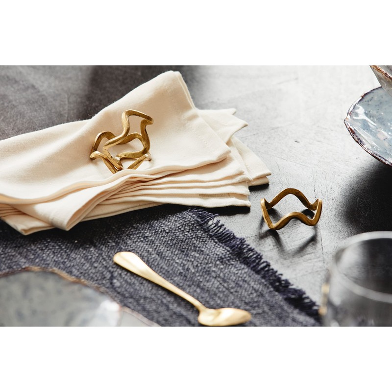 NORDAL Napkin Ring Skye Brushed Brass Gold 4.4 cm