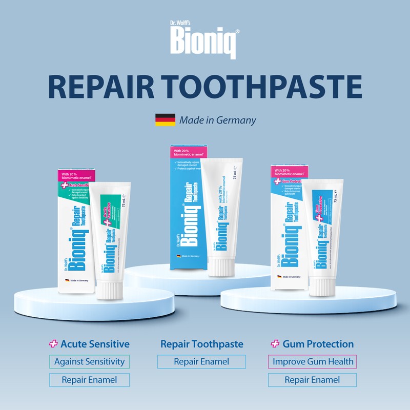 Bioniq® Repair Toothpaste Sensitive Acute 75ml -Fluoride-free, contains Hydroxyapatite, reduces