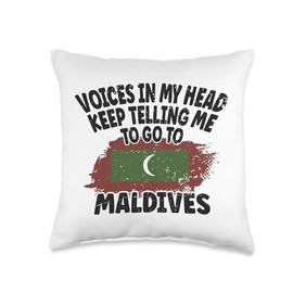 voices in my head keep telling me - funny Maldives Throw Pillow