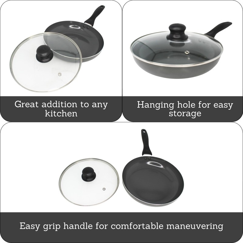IMUSA 11-Inch Ceramic Nonstick Sauté Pan with Lid – Large
