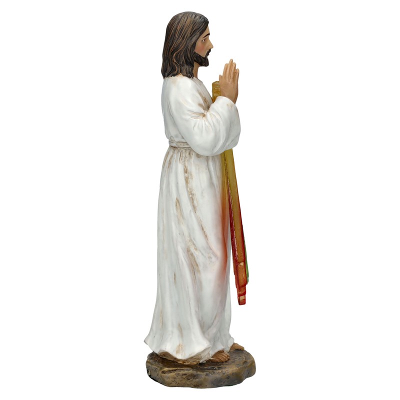Jesus Divine Mercy Figurine, 15 cm, Hand-Painted, Resin, Blessing Gesture
