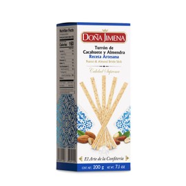 Doña Jimena Turrón Sticks with Peanut Brittle and Almonds Traditional Recipe Gluten Free 200 Grams