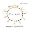Yumikoo 18k Gold Plated Anklet Colorful Round Square Diamonds Ankle