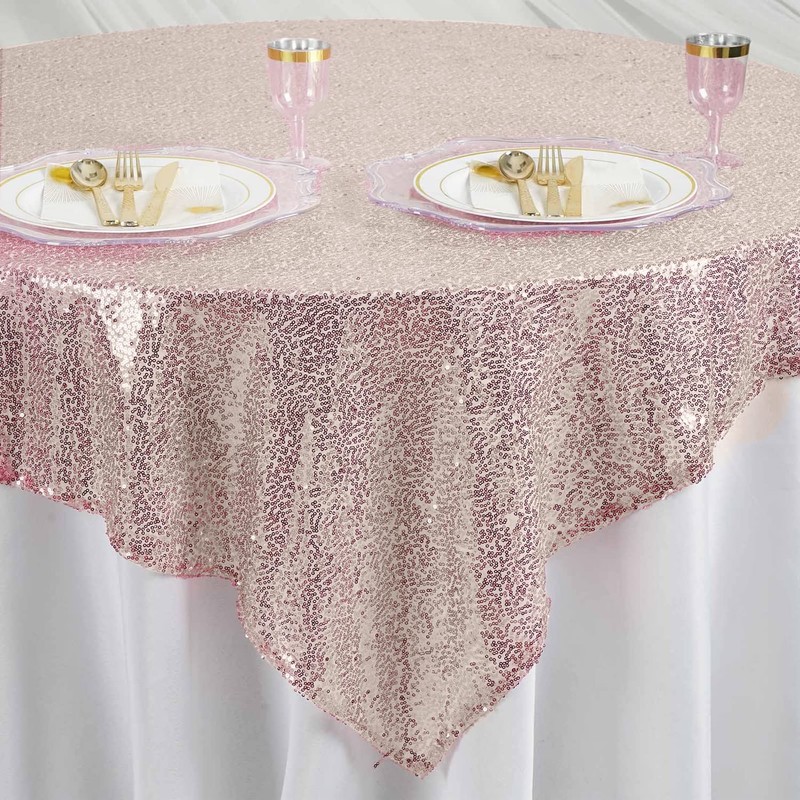 Trimming Shop 50 x 80 Inch Rose Gold Sequin Rectangle