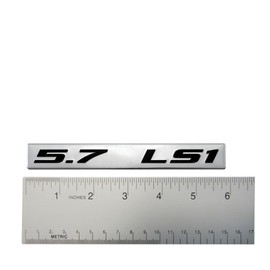 ERPART 5.7 LS1 Black on Silver Highly Polished Real Aluminum Emblems (Pack of 2)