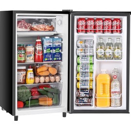 Elevon 3.2 Cu.Ft Mini Fridge with Freezer Small Refrigerator Single Door Adjustable Thermostat Energy-efficient Low Noise, Compact Fridge for Bedroom, Office, Dorm