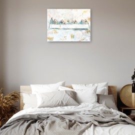 Fine Art Canvas Last Supper Canvas Wall Decor by Artist Mackenzie Kissell for Living Room, Bedroom, Bathroom, Kitchen, Office, Bar, Dining & Guest Room - Ready to Hang - 20 in x 15 in