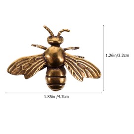 jarbins 2 Pieces Gold Bee Decor Mini Bee Figurines Vintage Brass Bee Statues Feng Shui Sculpture DIY Craft Insects for Home Office Desktop Decor Collectible
