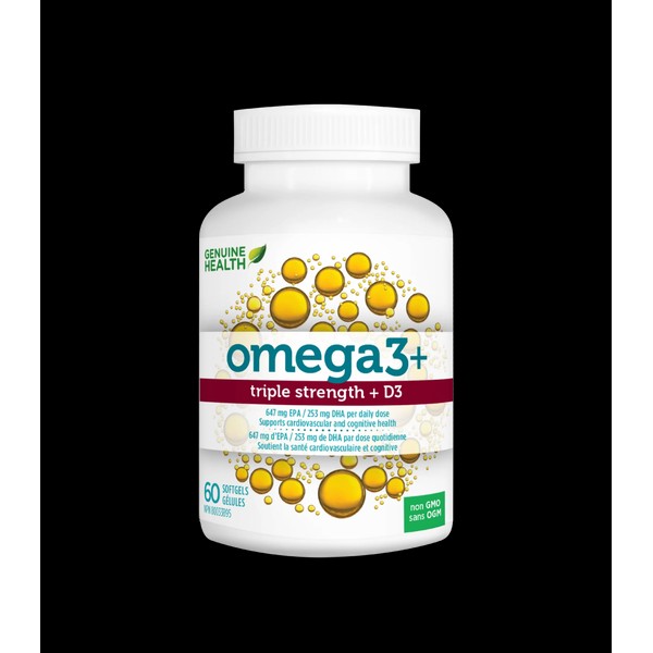 Genuine Health Omega3+ Triple Strength + D3 60 Capsules