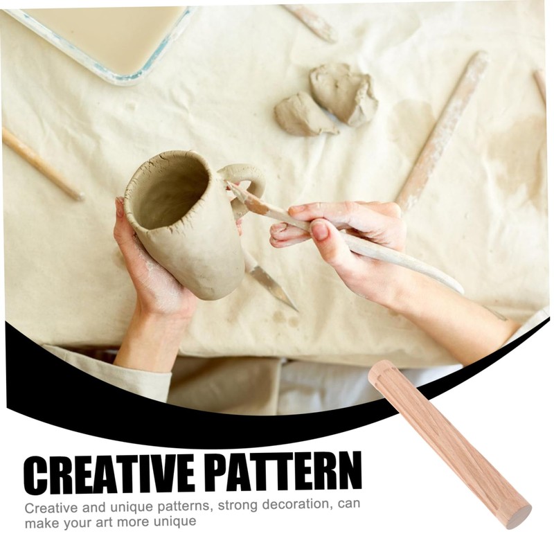 Operitacx Wooden Clay Roller for DIY Pottery Rolling Stick for