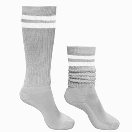 phnydreg Slouch Socks Gray Striped Slouch Socks Scrunch Socks for Women Girls 90s Party