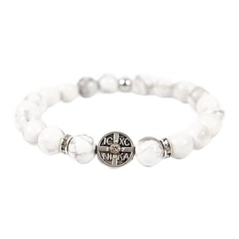 Diveevo IC XC NIKA Handmade Bracelet - Made from Natural Stones - Christian Jewellery for Protection and Inspiration, Stone, Garnet rose quartz Shungite