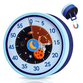 Visual Timer, 60 Minutes Magnetic Precise Mechanical Kitchen Timer, Stainless Steel Short Timer with Loud Alarm Clock, Stainless Steel Visual Timer for Cooking, Study, Fitness (8 x 8 x 7.7 cm, Blue)