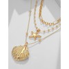 TOVABA Gold Layered Necklaces for Women Cute Shell Charm Simple