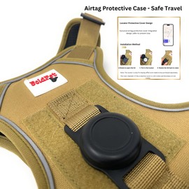 BoldPet Dog Harness with Airtag Holder and Leash Set-Premium Oxford Breathable Material- Durable Reflective Airtag Dog Harness and Leash Set for Small, Medium, Large and X Large Dogs