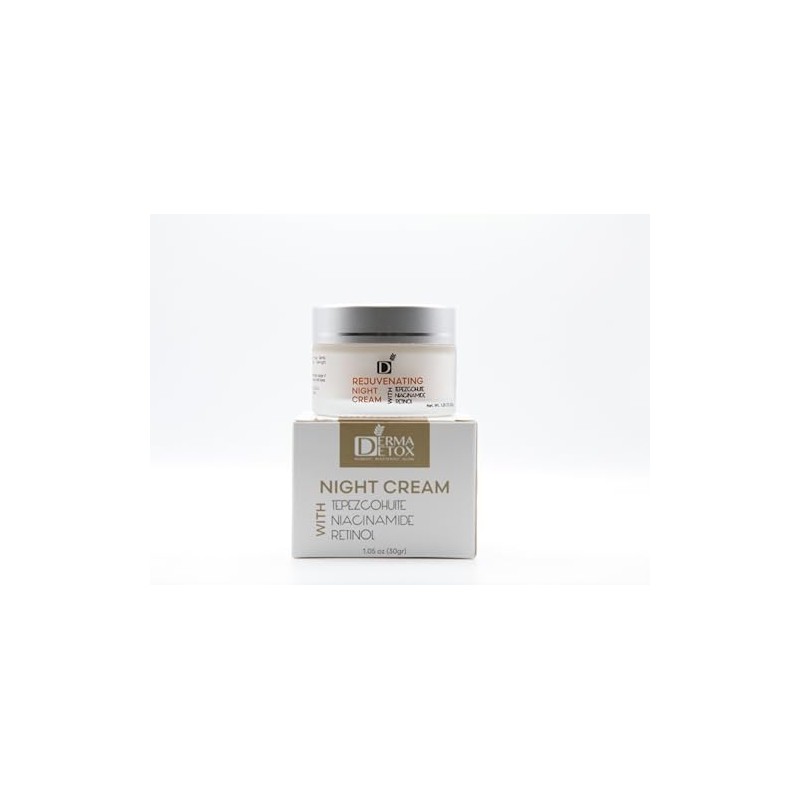 Crema rejuvenecedora de noche con tepezcohuite, retinol, y niacinamida -