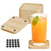 8 PCS Bamboo Coasters for Crafts, Wooden Coasters Set for