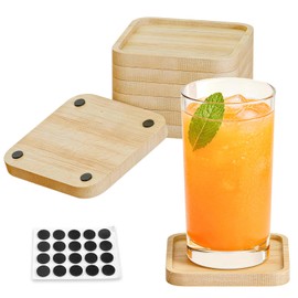 8 PCS Bamboo Coasters for Crafts, Wooden Coasters Set for Drinks, DIY Mosaic Tile Blank Base, DIY Resin Coaster Art, Table Protection, Small Plant Trays, Modern Home Decor Gifts