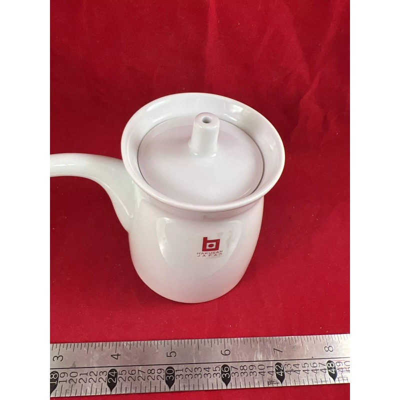Japanese Hakusan Porcelain White Soy Pot Dispenser G-Type Decanter Japan