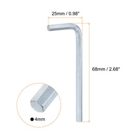 sourcing map 5pcs Hex Key Wrench 4mm L-Shape Hexagon Metric Wrenches Chrome Vanadium Steel Repairing Tool for Home Repair