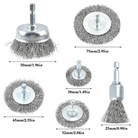 CENBEN 9PCS Wire Brush Wheel Cup Brush Set, 1/4 Inch Hex Shank Coarse Carbon Steel Wire Wheel for Cleaning Rust, Stripping and Abrasive, Wire Brush Drill Attachment