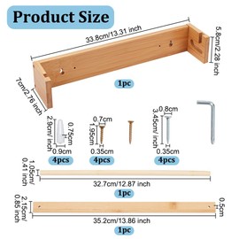OLYCRAFT Wall Mount Kraft Paper Roll Holder for 12-Inch Paper Wooden Easel Paper Roll Holder Kraft Paper Roll Dispenser Kraft Paper Roll Display for Kitchen DIY Room Office Business Grocery