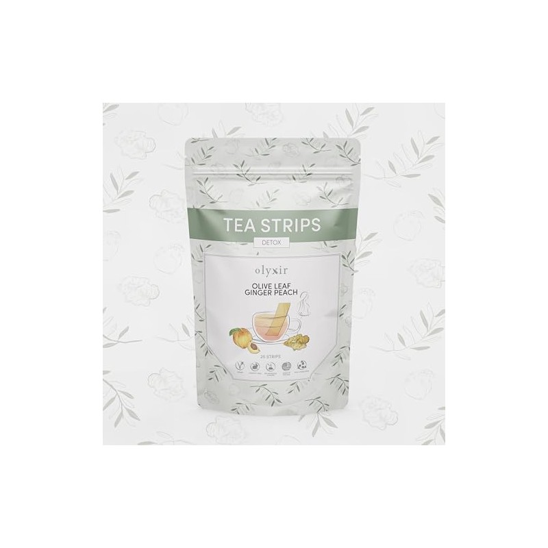 Olyxir Detox Tea Strips - Natural Olive Leaf, Ginger, &