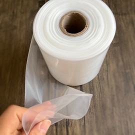 4 Mil Thick 2.2lb Flat Poly Tubing 4 Inch/10cm Wide for Custom Length Packaging