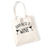 Flox Creative Happiness is wine tote bag