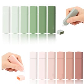 12 Pcs White Out Correction Tape, Cute and Aesthetic Out Tape Pen, Easy Instant Correction Note at Home, School, Office (Green+Pink)