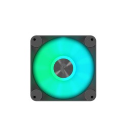 APNX FP1 Black Performance ARGB Fan, 140mm, 30mm Frame Width, PWM 500-1300 RPM, High Air Flow, Hydraulic Bearing, Thick Shock-Absorbing Pad, for PC Case, Liquid and Air Cooler, Black