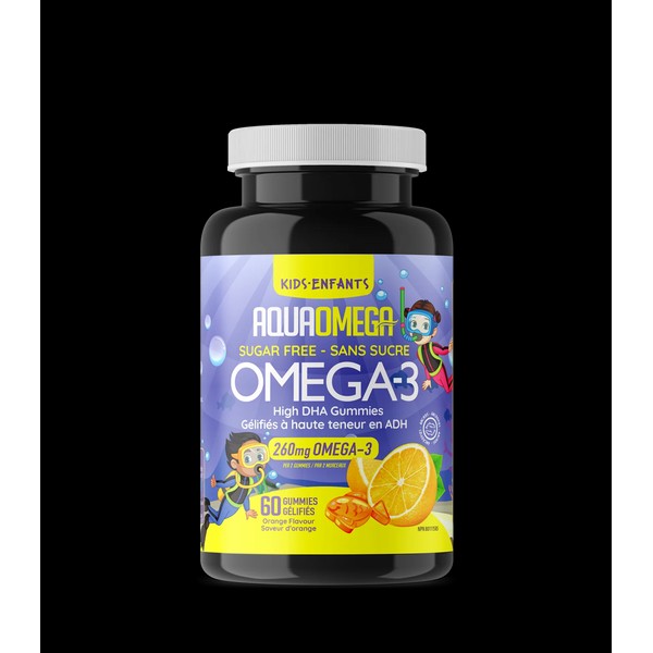 AQUAOMEGA High DHA Kids Orange 60 Gummies