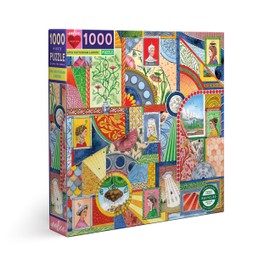 eeBoo: Piece and Love UFO Victorian Ladies 1000 Piece Adult Square Jigsaw Puzzle, Jigsaw Puzzle for Adults and Families, Includes Glossy, Sturdy Pieces and Minimal Puzzle Dust